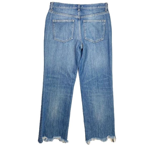 We The Free People Maggie Mid-Rise Straight Leg Crop Jean Sequoia Blue 27 - Picture 2 of 9